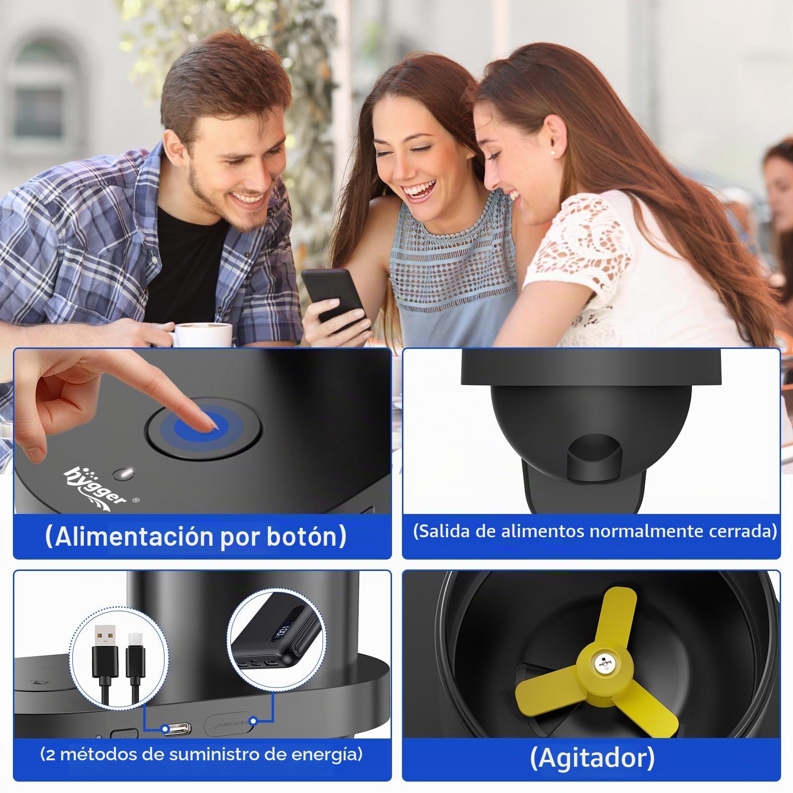 hygger WiFi Dispensador Automático de Comida para Peces, Alimentador Automático para Acuario con Control por APP, Alimentador Automático de Peces con Cámara, Dispensador de Comida para Peces USB de