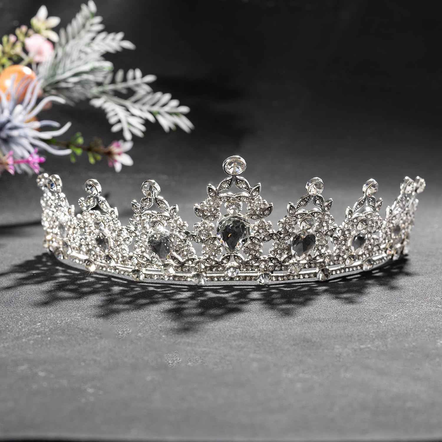 Elegant Crystal Crown for Women, Royal Rhinestone Tiara Headpiece, Alloy Queen Crown for Bridal Wedding, Formal Events & Professional Photoshoots