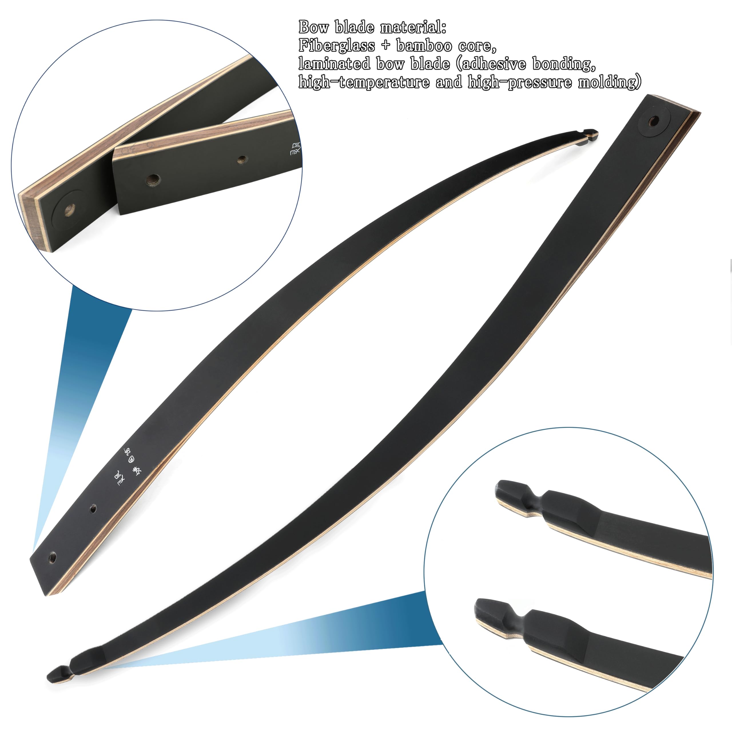 60" Arco ricurvo da caccia 20-60 libbre Takedown arco ricurvo arco con l'arco Arco e freccia set Arco lungo Adulti arco ricurvo Mano sinistra/destra
