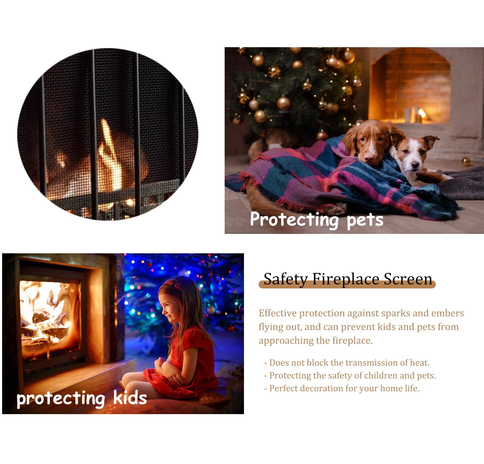 Salvachispas Chimenea Malla Protectora para Chimenea de 30 X 25 Pulgadas, Panel Protector Contra Chispas para Estufas de Leña Pequeñas, Cubierta Protectora para Chimenea de Un Solo Panel para Exterior