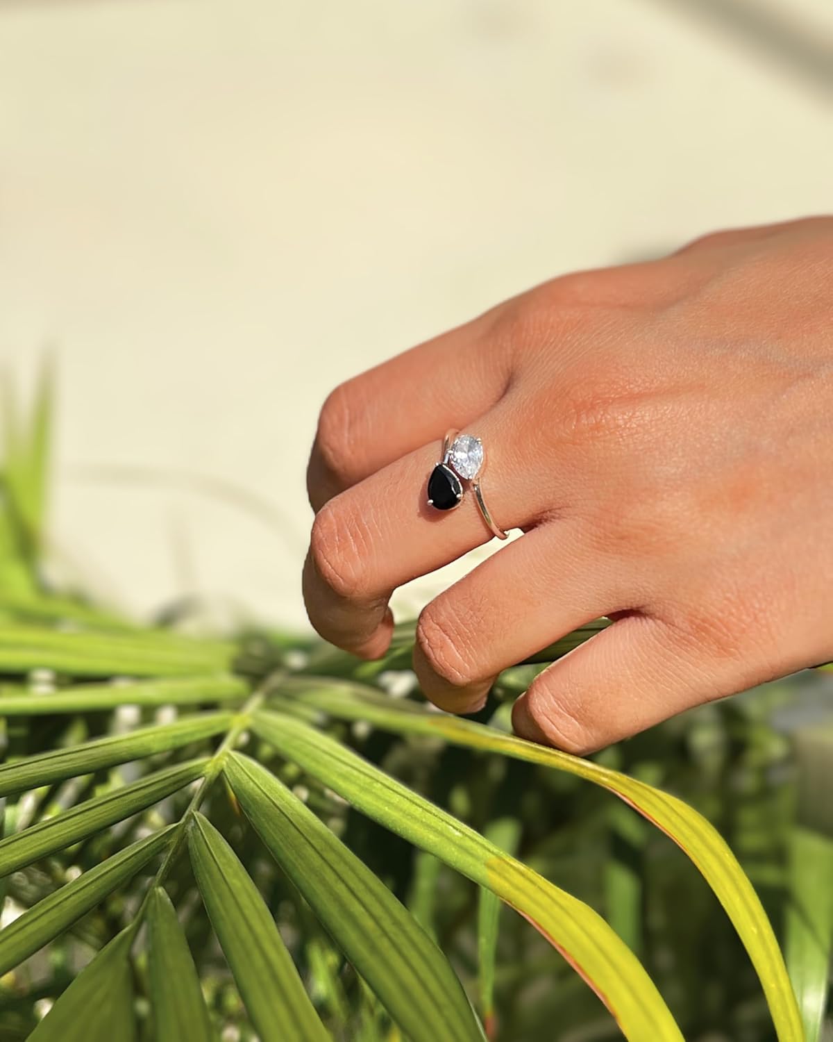 Real Natural Genuine Black Onyx 925 Sterling Silver Simple Promise Engagement Handmade Ring for Women