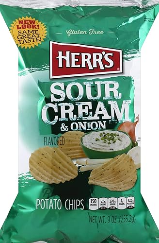 Miniatura 5 de Herr's Papas fritas de crema agria y cebolla, 2.75 onzas (paquete de 24 bolsas) - Chips clásicos con rico sabor a crema agria y cebolla - Ideal para