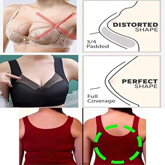 Bras for Women, Posture Correcting Support Bra, Seamless Sexy Push up Wireless Bra,