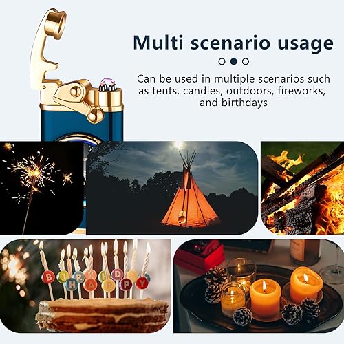 Vista 21 de GADATOP Encendedor eléctrico recargable, encendedor creativo personalizado por USB, encendedor mecedor, resistente al viento, encendedor sin llama