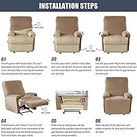 Vista 7 de Fundas de terciopelo para sillas reclinables, fundas suaves para sillas reclinables, fundas lavables para sofá reclinable con bolsillo lateral