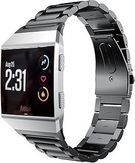 Fitbit Ionic Bands Accessories,Fitbit Ionic Stainless Steel Metal Link WristBand Replacement Strap with Folding Clasp for Fitbit Ionic