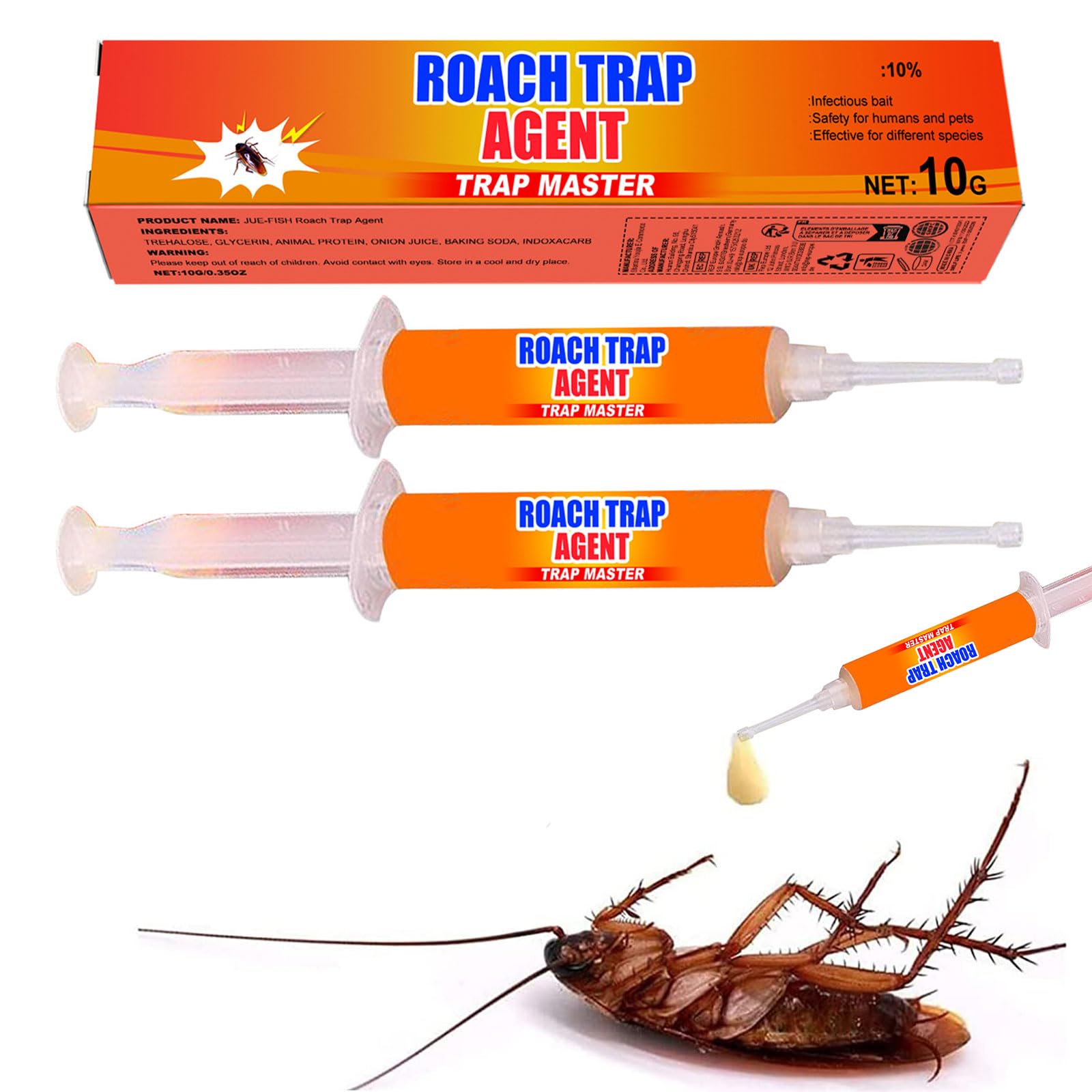 Cockroach Killer Gel Bait,2pcs Powerful Cockroachs Gel,Cockroachs Killer Bait,Roach Trap Master,Cock Eliminator Gels,for Toilet Bedroom Kitchen,