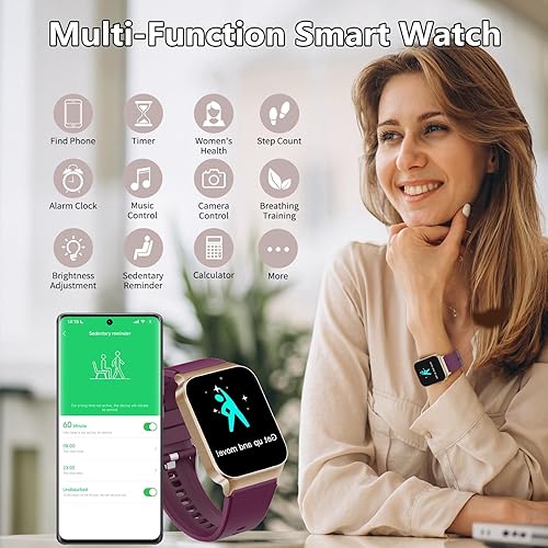 Miniatura 6 de Reloj inteligente para hombres y mujeres, llamada Bluetooth, pantalla HD de 1.85 pulgadas, con monitor de frecuencia cardíacasueño, más de 110 modos