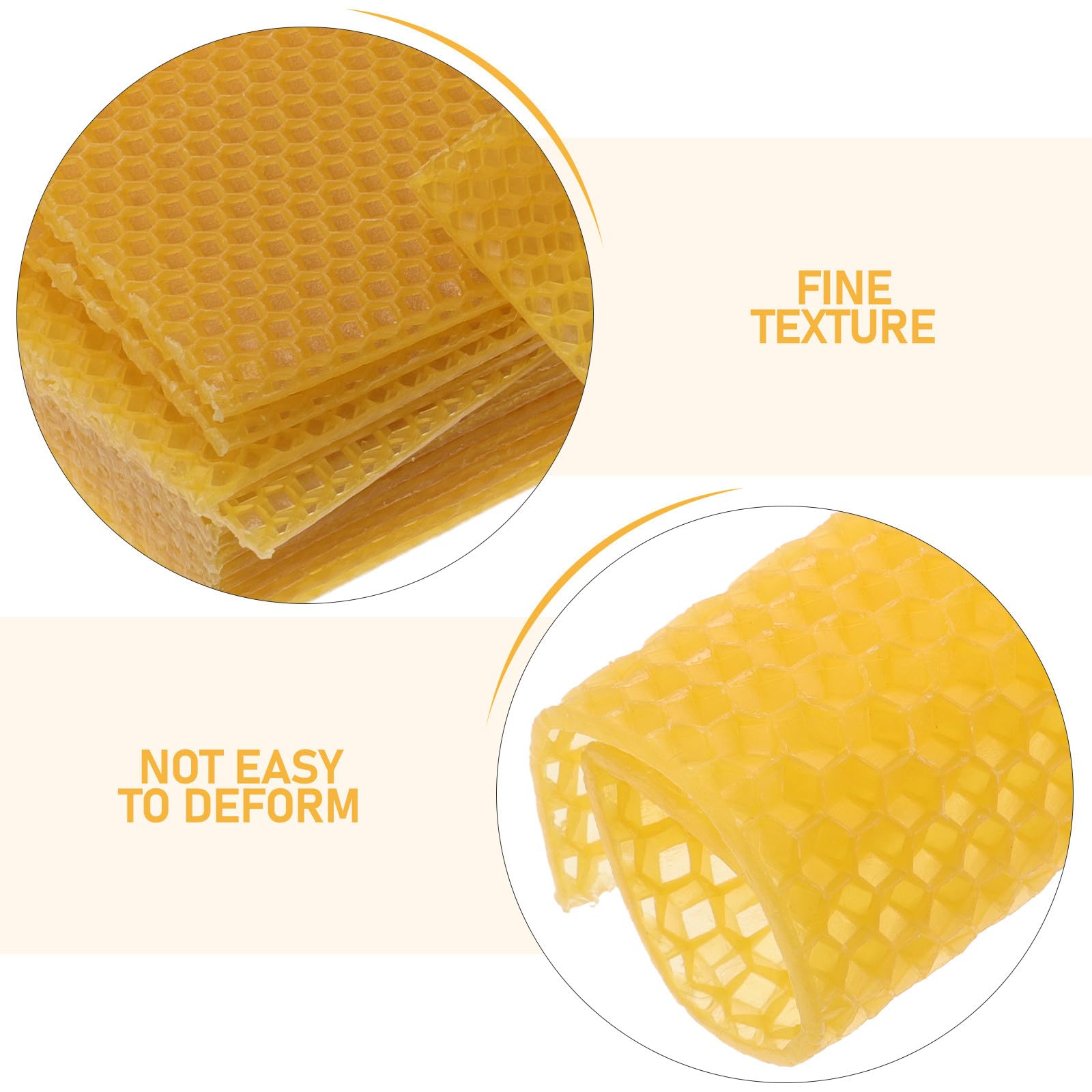 NUOBESTY 30 Stück Bienenwachs-Imkereiausrüstung, natürliche Wachs-Grundlagenblätter, Wabenblätter für Bienenstockrahmen, DIY-Kerzenherstellung, Gelb