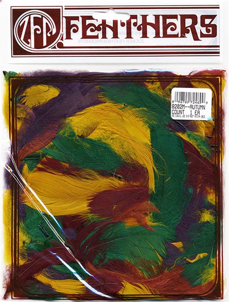 Zucker Feather (TM) - Loose Goose Coquille Mix Dyed - Autumn Mix