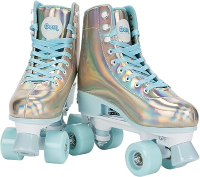 GEM QUAD ROLLER SKATES - Holographic Blue, Size 3-6