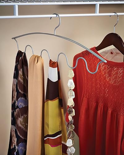 Miniatura 5 de ClosetMaid Gancho para bufandas, organizador de armario sin enganches para bufandas, collares, cinturones, corbatas, almacenamiento que ahorra