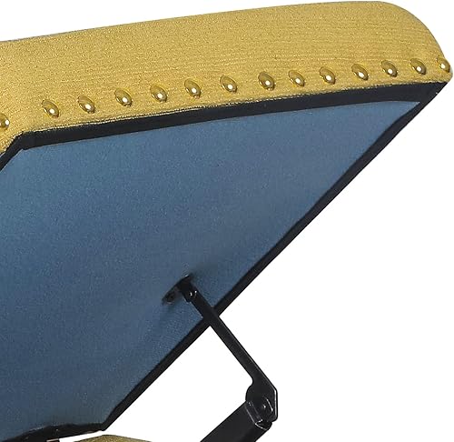 Miniatura 6 de Homebeez Reposapiés cuadrado otomano de almacenamiento, taburete pequeño de tela para sala de estar y dormitorio (varilla dorada)