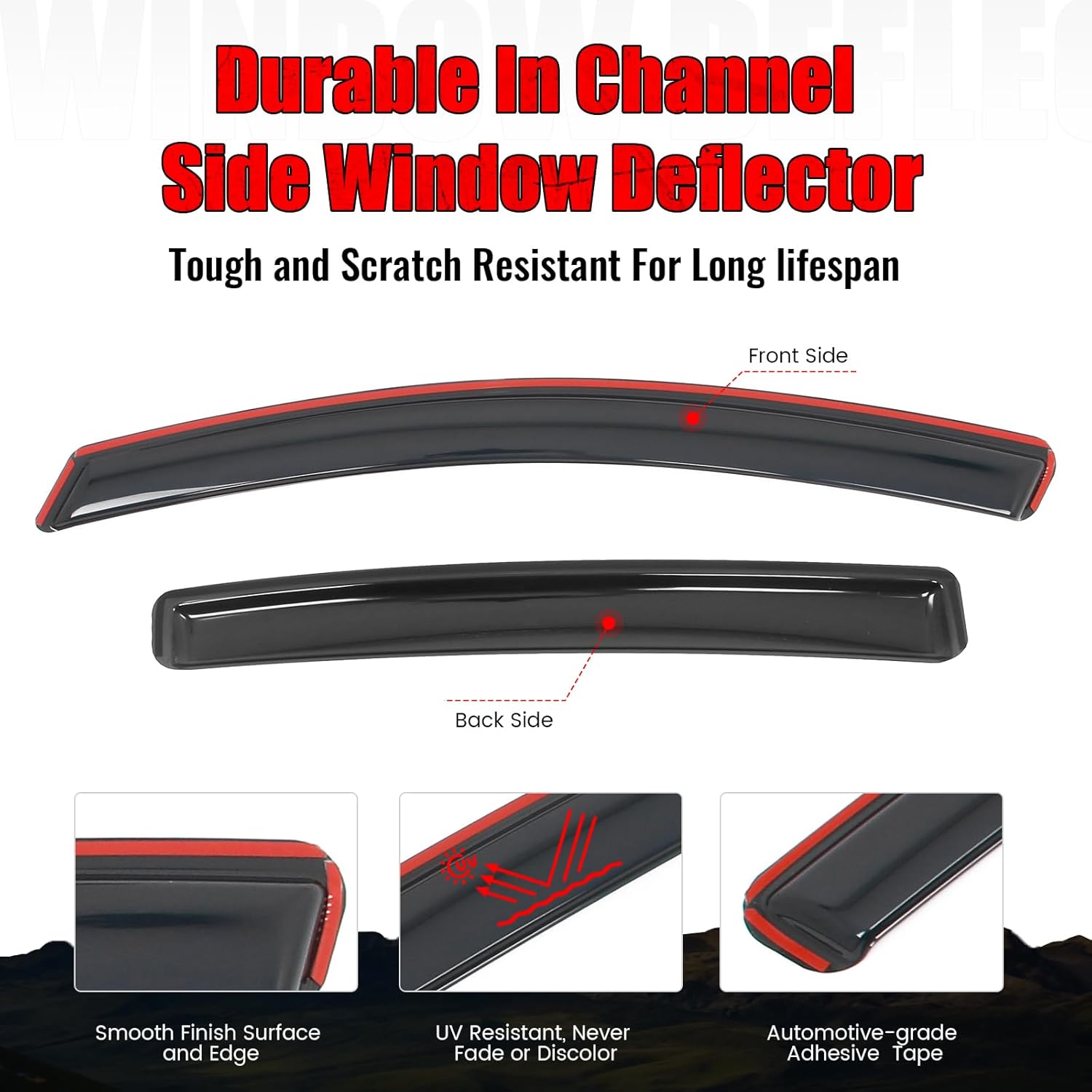 IKON MOTORSPORTS in Channel Window Visors Compatible with 2017-2023 Impreza Hatchback, Slim Style Acrylic Smoke Rain Guards, Side Window Wind Deflectors 4PCS