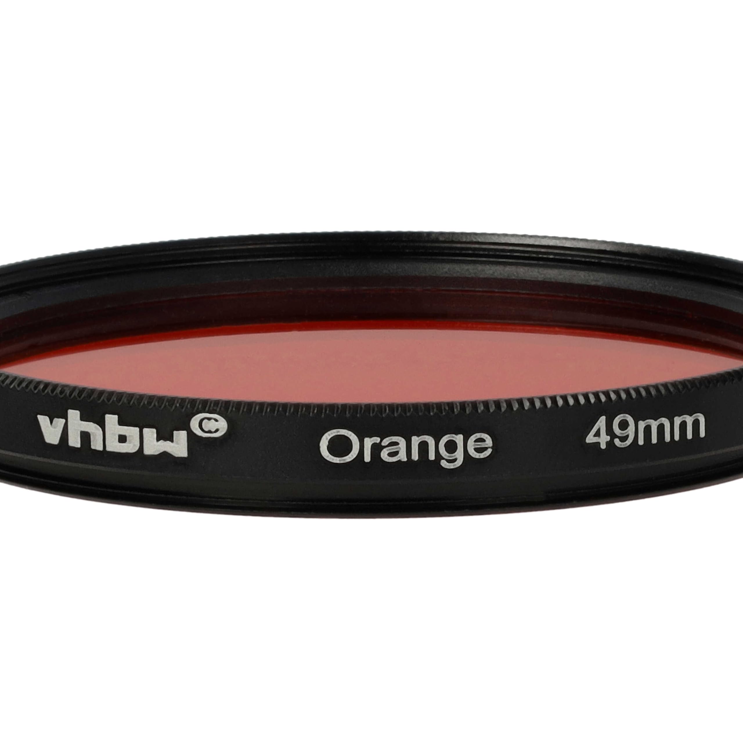 vhbw Uniwersalny kolorowy filtr pomarańczowy do obiektywów aparatu z gwintem filtra 49 mm - pomarańczowy filtr