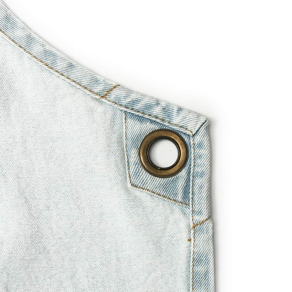 Jeanerlor - Grembiule in denim di cotone con tasche per cucina e parrucchiere, per donne e uomini, 2 taglie