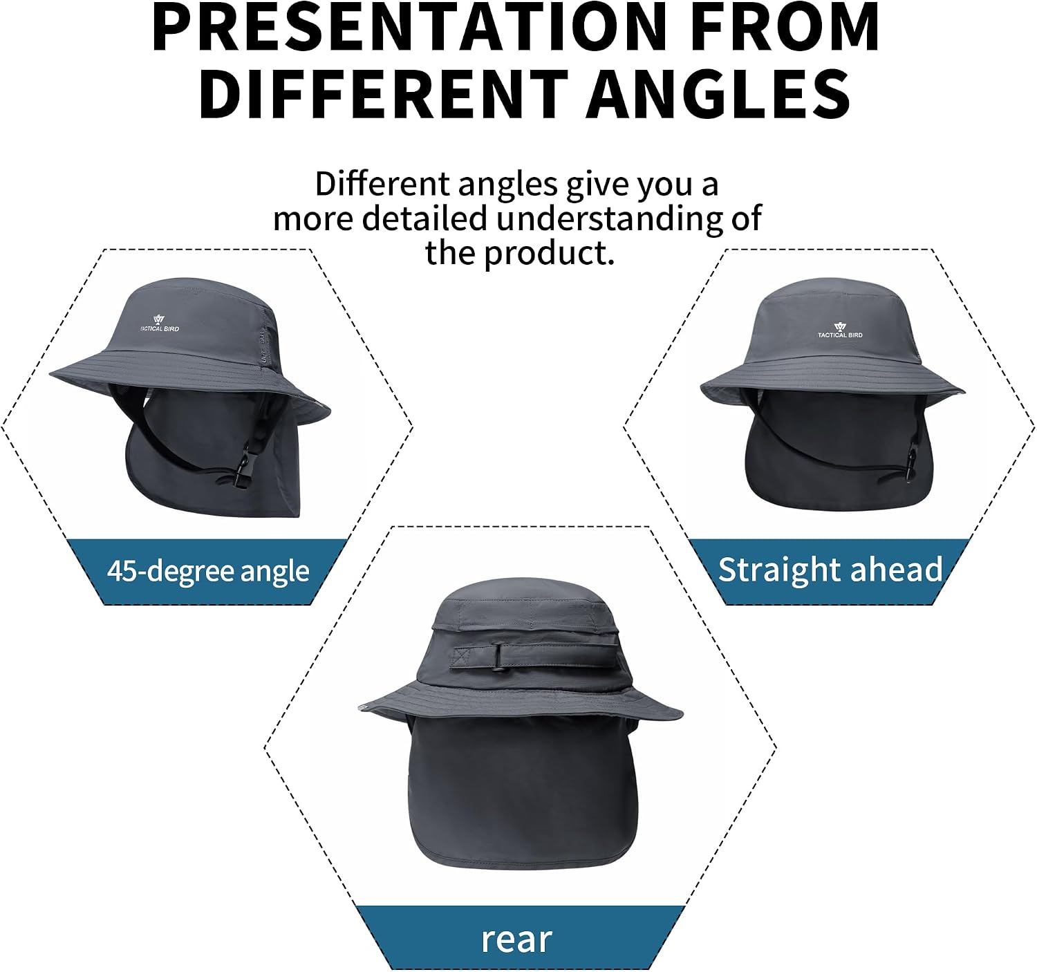 Fishing Hat for Men,Outdoor UV Sun Protection Wide Brim Hat with Face Cover & Neck Flap