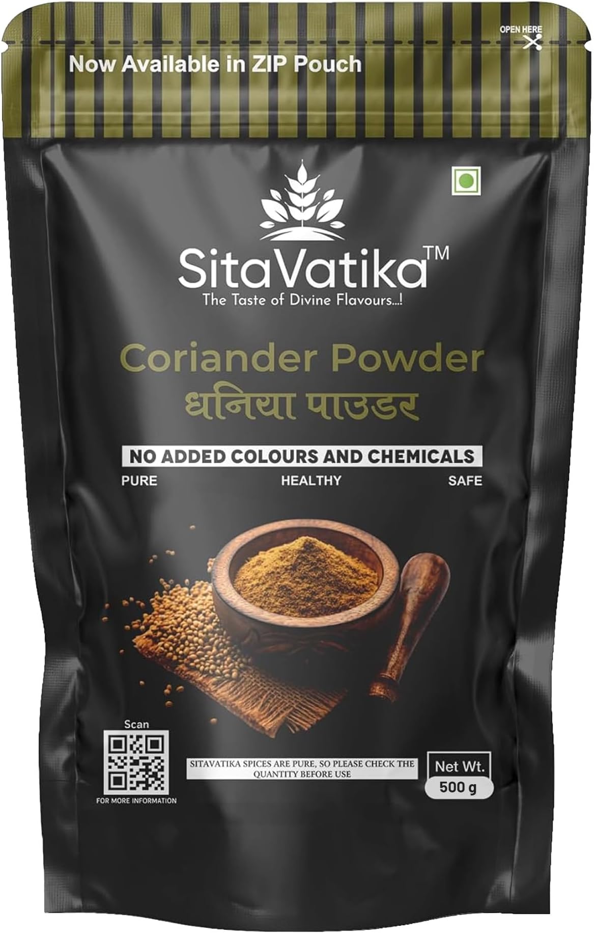 Sitavatika Natural Dhaniya Powder 500gm No Added Colours and Chemical with Authentic Indian Taste Coriander Powder