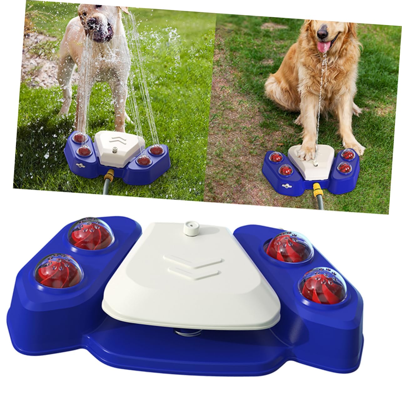 Kisangel Juguete Multifuncional para Baño De Perros y Bebedero Automático Dispositivo De Rociado Divertido para Mascotas para Duchas