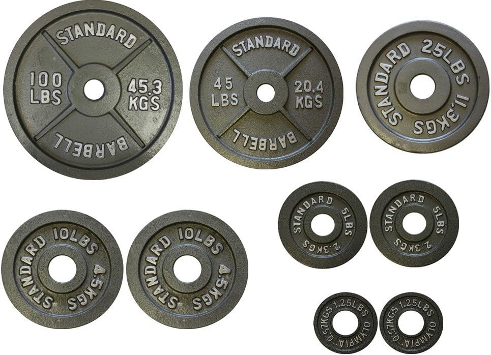 Ader Heavy Duty Olympic Universal White Bench w/ 300lbs Weight Grey Olympic Set