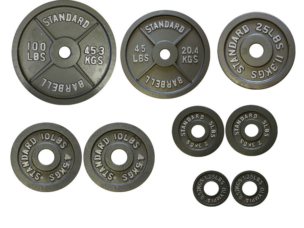 Ader Heavy Duty Olympic Universal White Bench w/ 300lbs Weight Grey Olympic Set