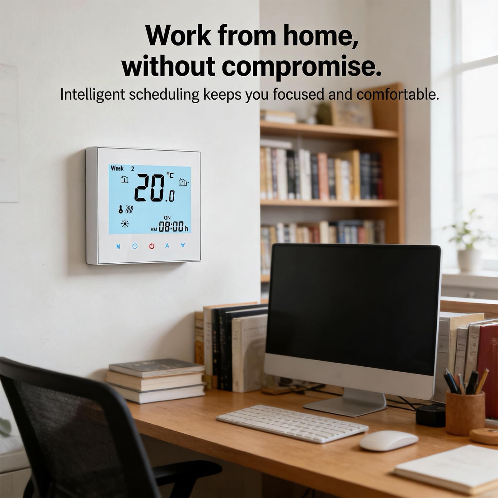 Smart WiFi Boiler Termostat grzewczy Programowalny kontroler temperatury dotykowy Termoregulator 5A 95-240V, połączony z Alexa, Google Home.