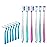 Fregum V+A Shaped Orthodontic Toothbrush for Braces, with 6 Interdental Brushes, Soft Bristles, 6 Count