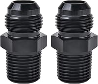 EVILENERGY 8AN Male to 3/8" NPT Straight Fitting - Black Anodized Aluminum 6061-T6, 2PCS for Fuel Cooling Systems