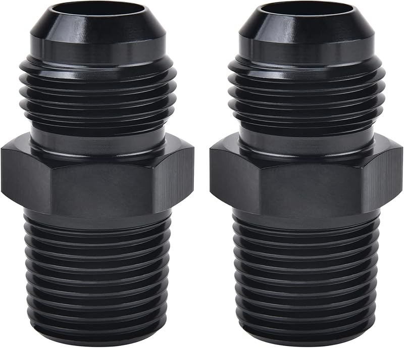Adaptador de combustível EVIL ENERGY reto 8AN macho para 3/8" NPT em alumínio preto – 2 unidades