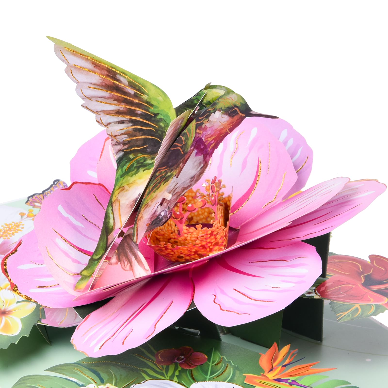 Joyvine Kolibry i kwiaty, kartki z życzeniami 3D, dla rodziny, przyjaciół, urodzin, rocznicy, podziękowań, dla matek, żon, córek, sióstr i babć