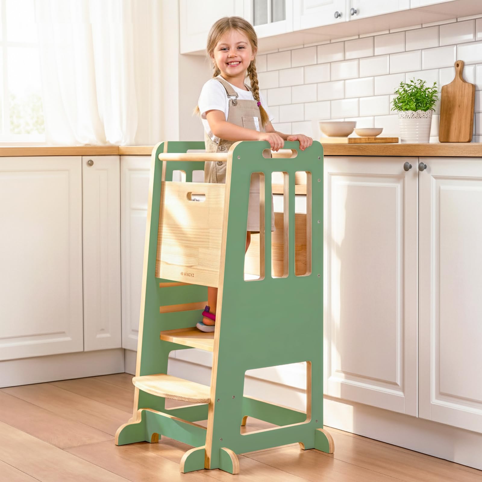 WINGYZ Toddler Tower, Kids Learning Stool Helper with Anti-Tip Design