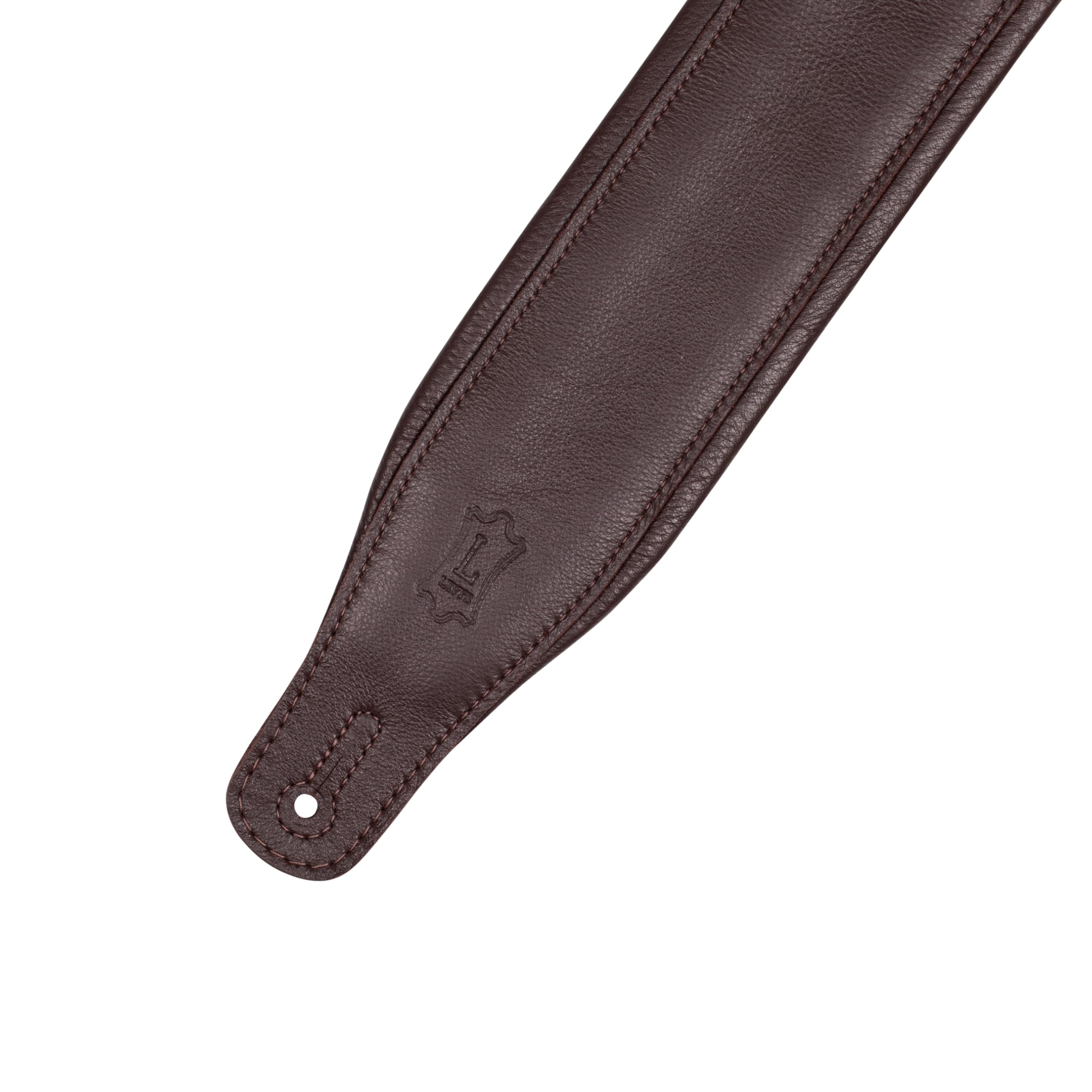 Levy's Leathers Sangle en cuir pour guitare Marron foncé Dos crème Largeur 8,3 cm