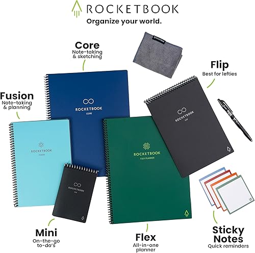 Miniatura 9 de Rocketbook Fusion Planificador de Productividad Reutilizable Sin Fecha, Tamaño Carta 8.5x11, Rojo - Metas, Calendario Mensual y Semanal, Lista de