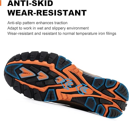 Miniatura 5 de BDETIBAYE Steel Toe Sneakers Comfortable Safety Shoes for Men Steel Toe Shoes for Women Slip On Construction Work Shoes