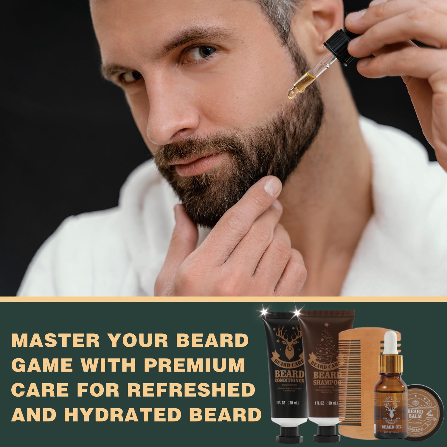 BODY & EARTH 2025 Advent Calendar for Men Christmas Holiday Gifts 24 Days of Countdown Calendar, Advent Beauty Calendar 2025 Adult 24PCS Beard Care Grooming Set Mens with Sandalwood & Cedar Beard Oil - Image 4