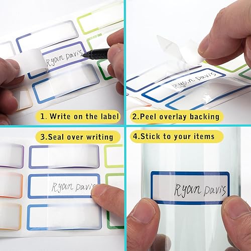 Miniatura 3 de Etiquetas de nombre para cosas infantiles para guardería, etiquetas impermeables para suministros escolares, 126 etiquetas para botellas de agua,