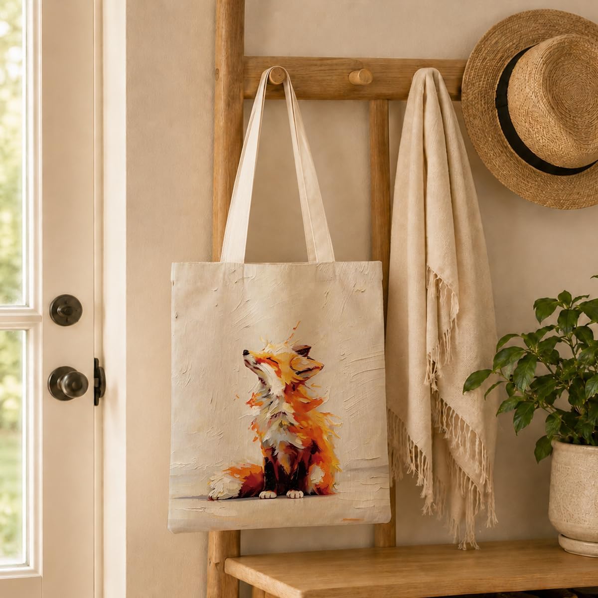 Funny Canvas Tote Bag, Animal Print Aesthetic Canvas Bag, Reusable Shoulder Grocery Bags, Gift for Women Friends Family at Christmas Thanksgiving 38 image 5