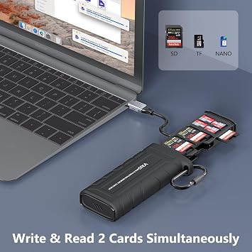 حامل بطاقة SD عالي السرعة VRIG USB 3.1 Type-C SD/TF للكاميرات والهواتف الذكية والطائرات بدون طيار وكاميرات الحركة