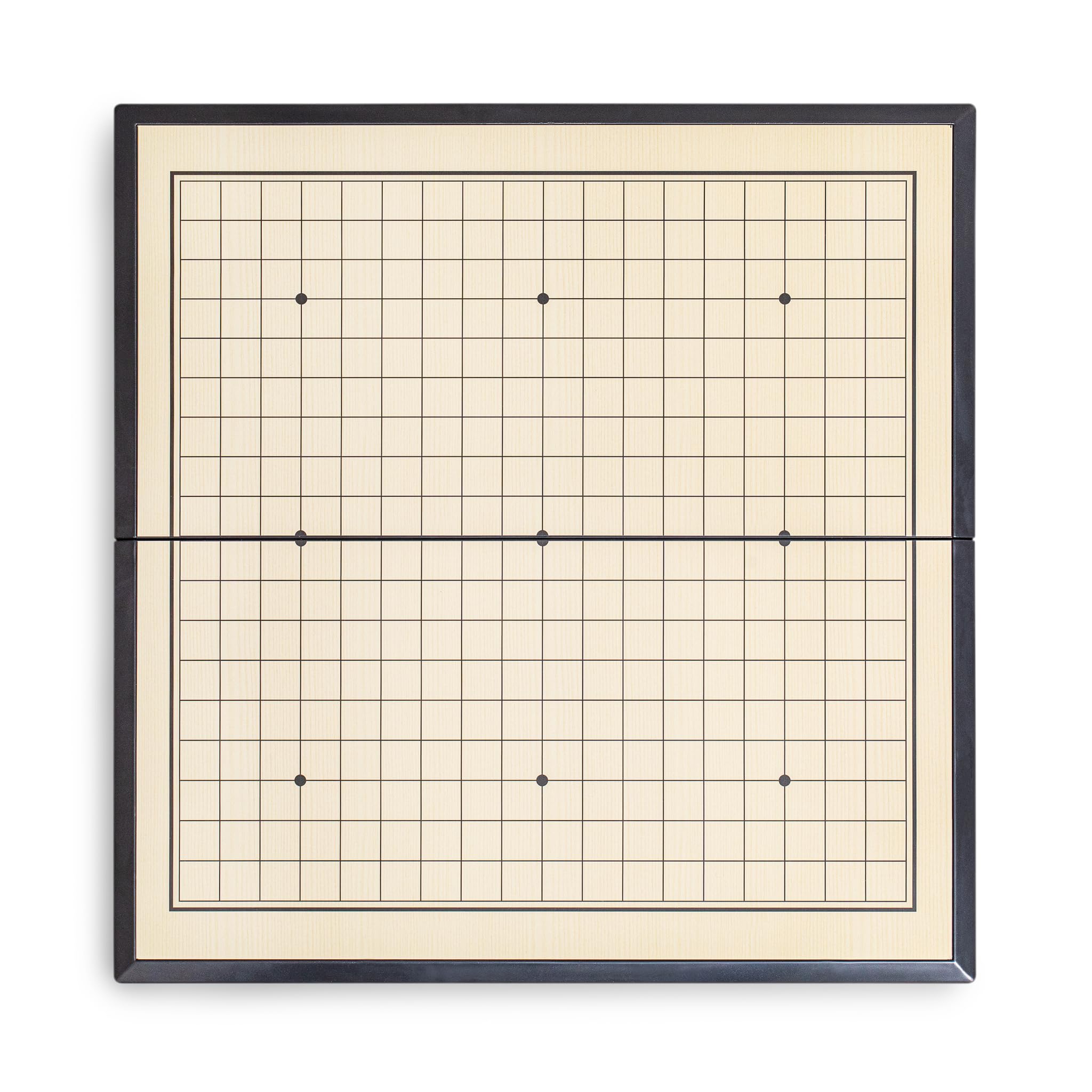 Black long Di fang Go Brettspiel, 27,9 cm (11 Zoll), faltbar, tragbar und für Reisen, (19 x 19 cm), strategisches magnetisches Brettspiel (Weiqi)