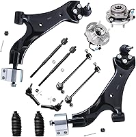 Vista 35 de Detroit Axle - Kit de suspensión de 14 piezas para Jeep Liberty 2006-2007, 2 cubos de rodamiento de ruedas, 2 brazos de control superior, 2 rótulas