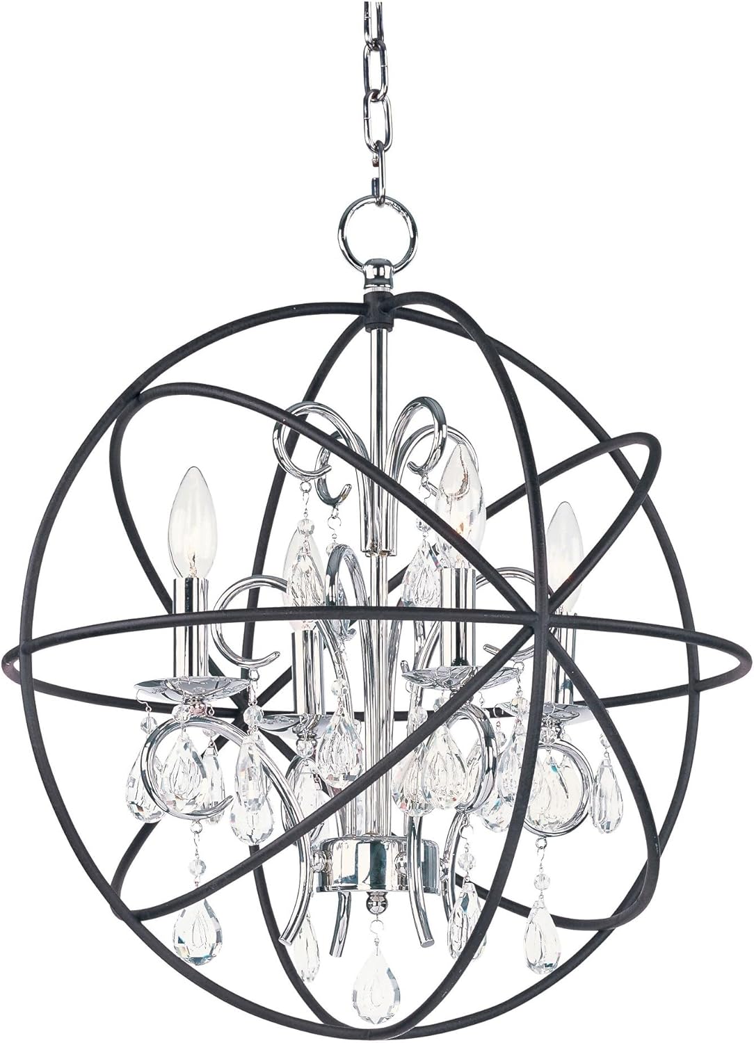 Maxim Lighting Orbit Chandelier | Polished Nickel Finish | Transitional Indoor Light Fixture | Ideal for Dining Rooms & Entryways | Home Decor Ceiling Fixture | Orbit Collection | 25142ARPN