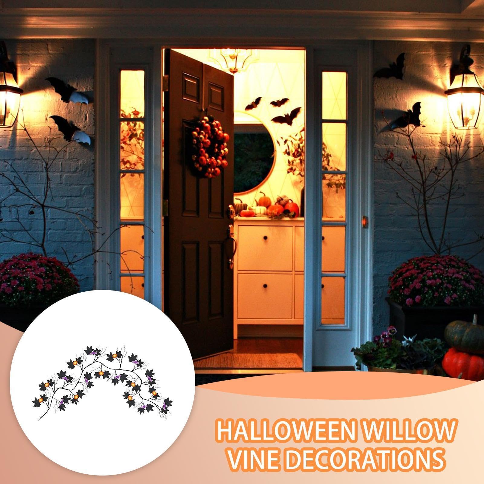 Świetlne Girlandy Halloween z Wierzby 54 Diody LED