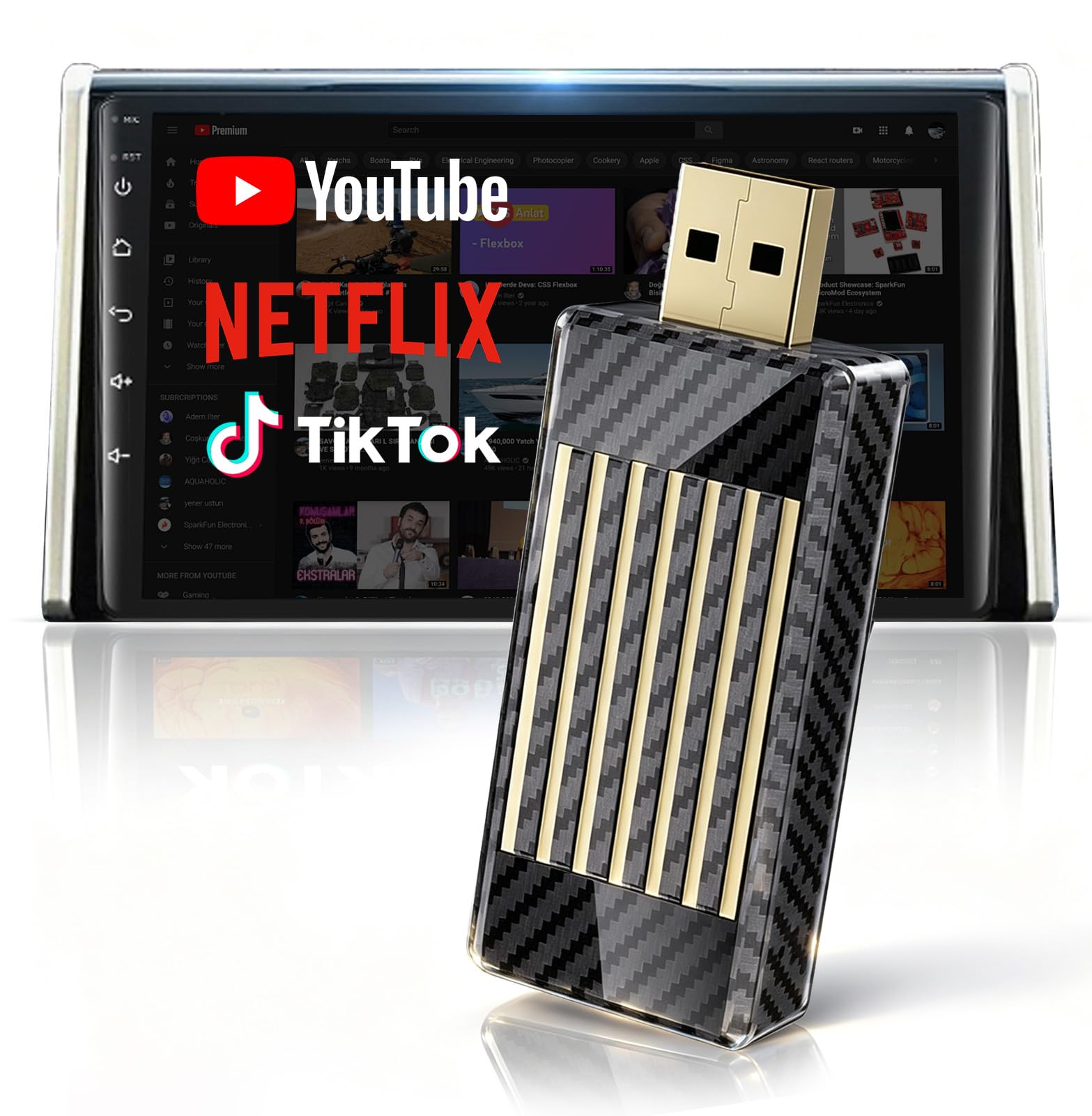 Wireless CarPlay & Android Auto Adapter AI Magic Box,Built-in Play Store YouTube TikTok, HD Screen Mirroring, Plug and Play for OEM Factory Wired CarPlay Vehicles-image-38