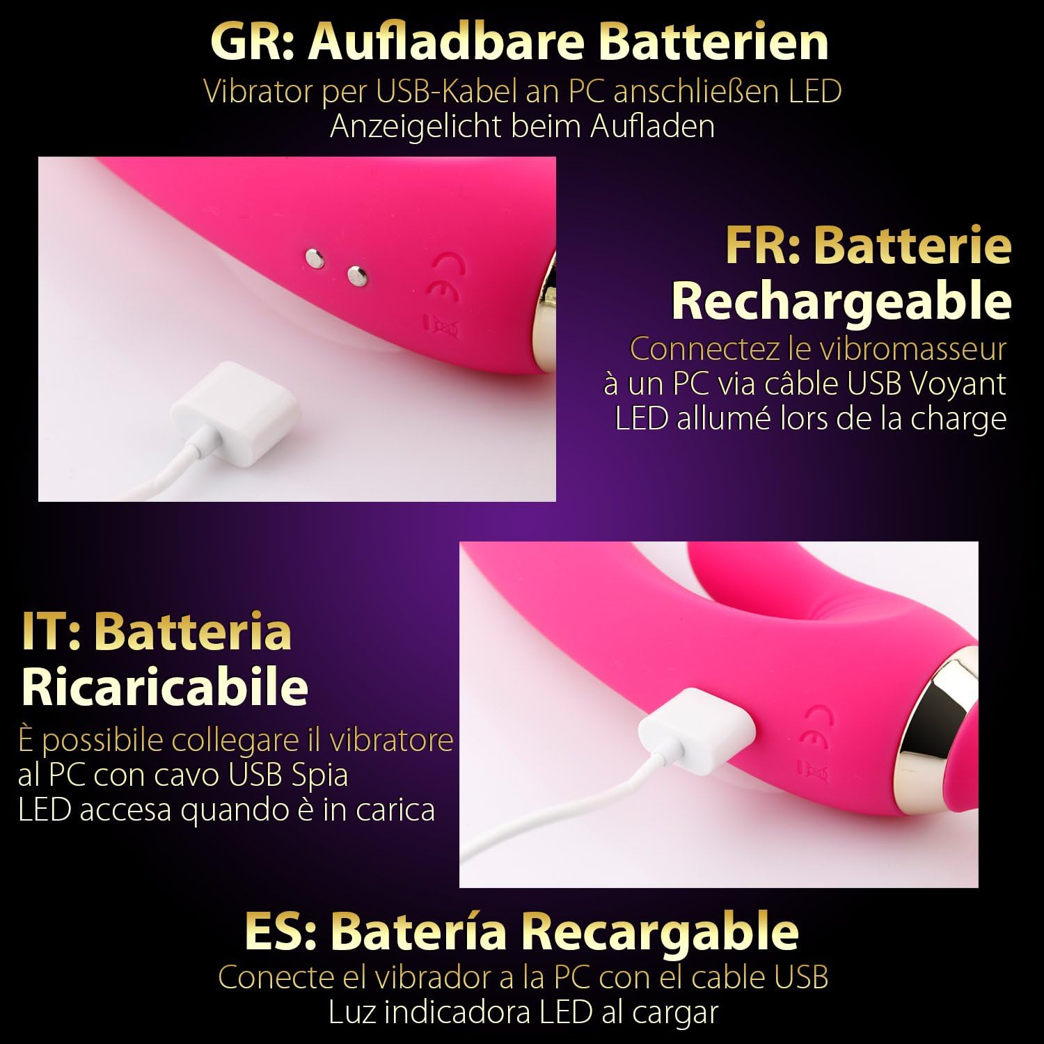 Bravo Link recargable silicona – Vibrador de estimulación del ...