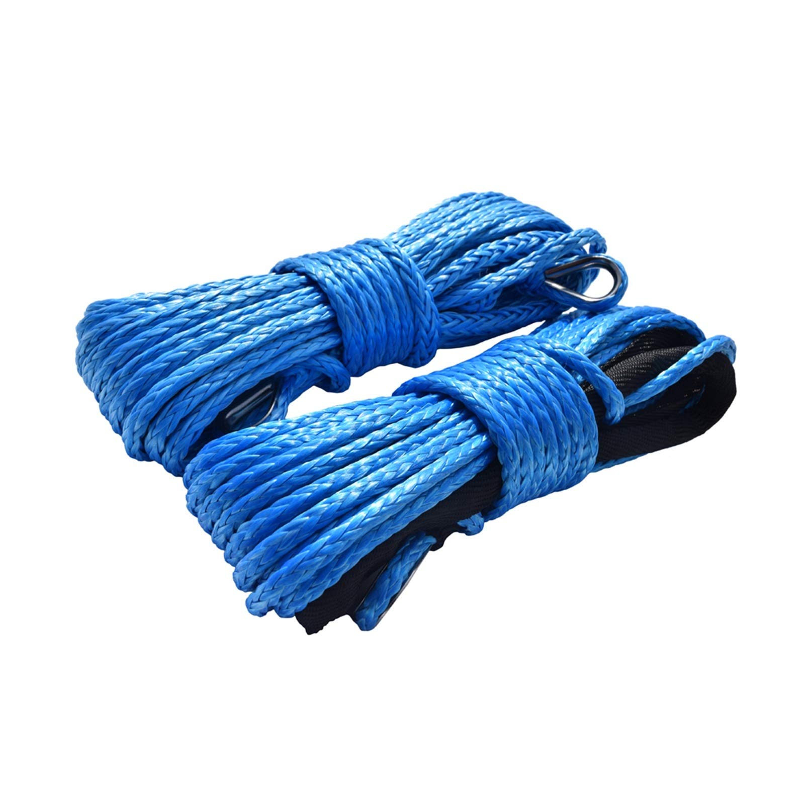Winch Rope, 1/4"*50ft Blue ATV Winch Line & Rope Extension,Synthetic Cable for Accessaries