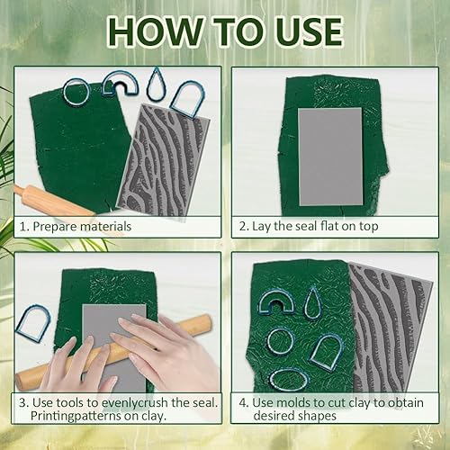 Miniatura 3 de CHGCRAFT 16 hojas de textura de arcilla de piel de animal, patrón de mármol, hojas de textura de arcilla polimérica, herramientas de bricolaje para