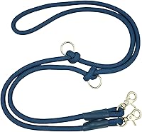 Vista 10 de Correa multifuncional de nailon para perro de 7 pies, manos libres, 2 ganchos a presión, manos libres para todas las razas