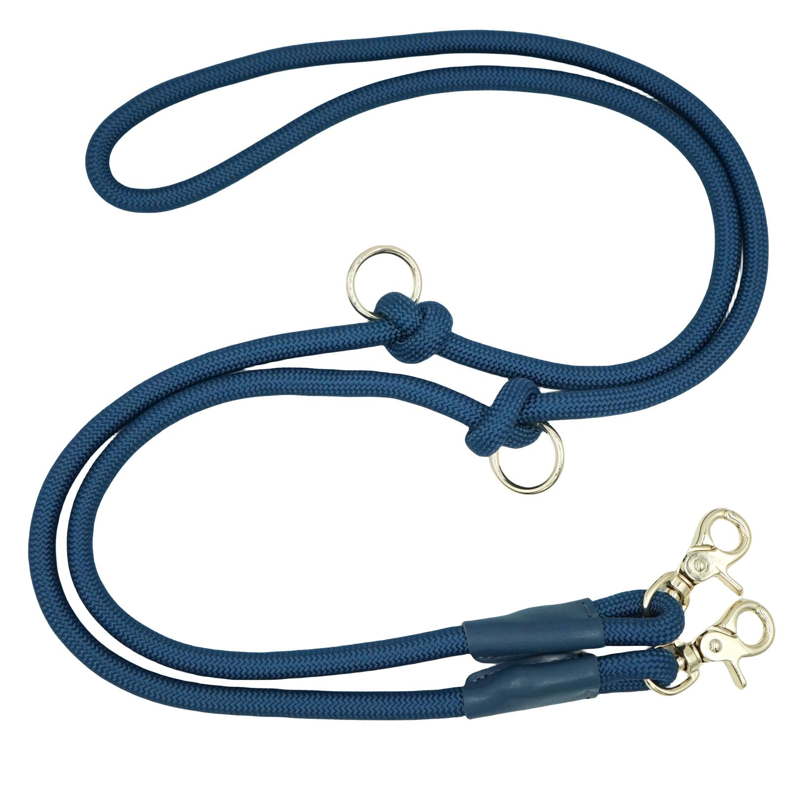 Correa multifuncional manos libres para perro, 7 pies, correa cruzada de cuerda de nailon con soporte para bolsa de excrementos, correa de cintura para pasear al perro para todas las razas (azul