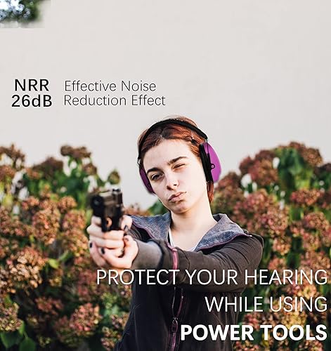 Miniatura 2 de PROHEAR 016 Orejeras de seguridad de protección auditiva para disparar, NRR 26dB reducción de ruido delgado protector auditivo pasivo con