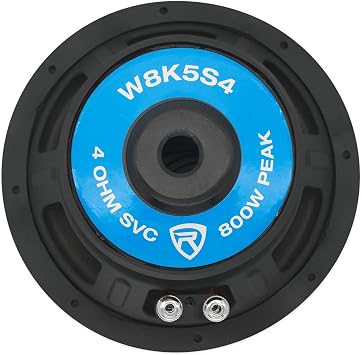Rockville K5 W8K5S4 800W Peak/200W RMS 8-Inch Car Audio Subwoofer 4 Ohm, CEA Rated, 3.54 Mounting Depth, Magnet, Non-Pressed Paper Cone, for Car Audio Installations